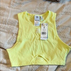 Adidas Neon Yellow Ribbed Tank